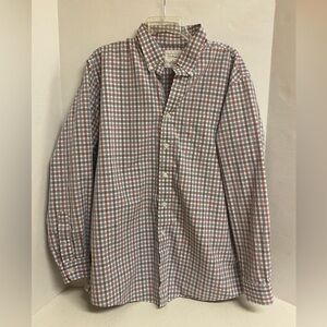 L.L. Bean Men's Checkered Shirt - Red and Gray Christmas